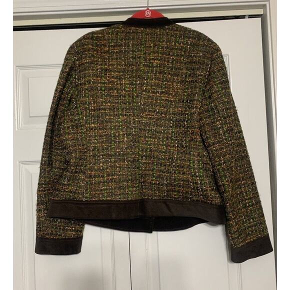 NWOT Talbots 16 Brown Green Tweed Suit Jacaket Blazer Career Cocktail - Picture 7 of 8
